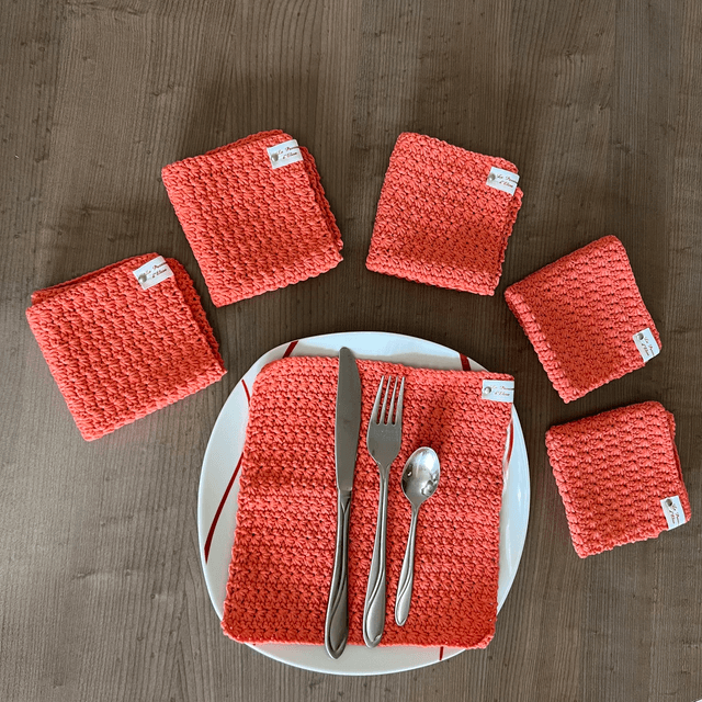 Mini serviette au crochet – 20x20 cm