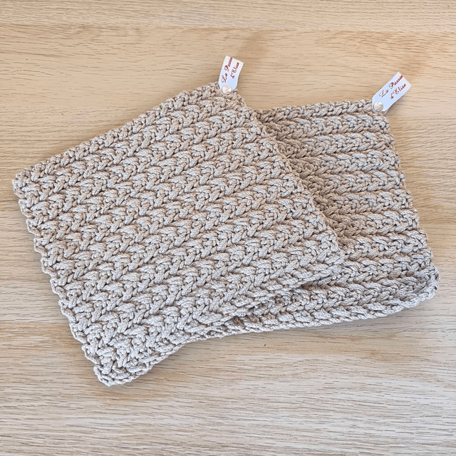 Lot de 2 Maniques fait main au crochet  