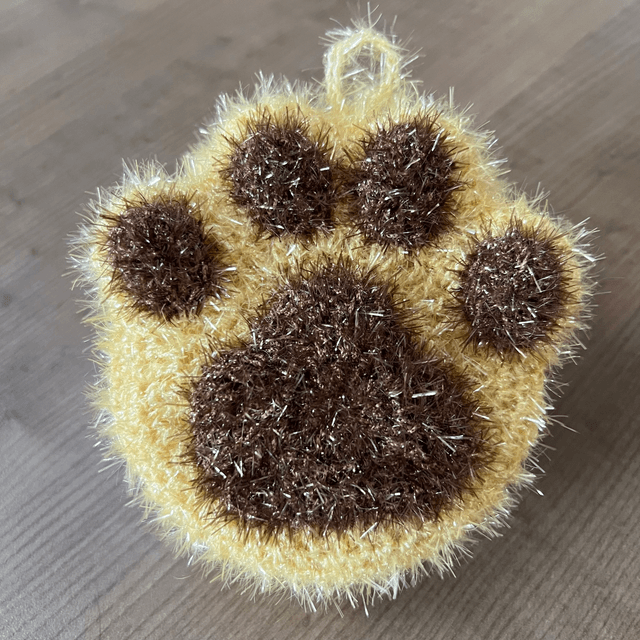 Eponges au crochet en forme de patte de chat